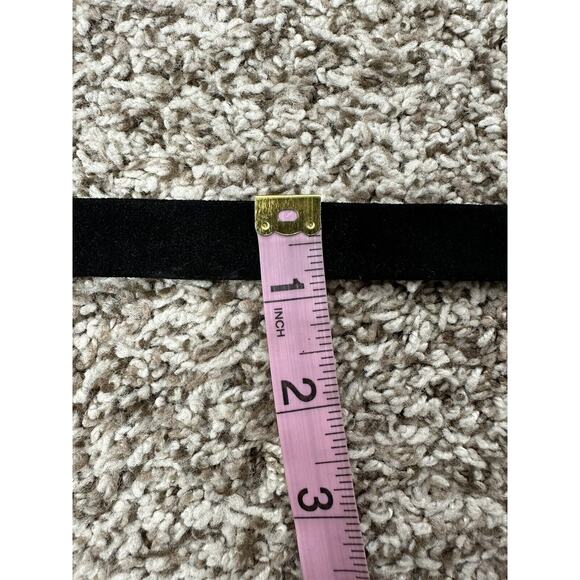 ANNE KLEIN Black Leather Skinny Dress Womens Belt Gold-Tone Link Belt Size S 24 - Picture 4 of 8